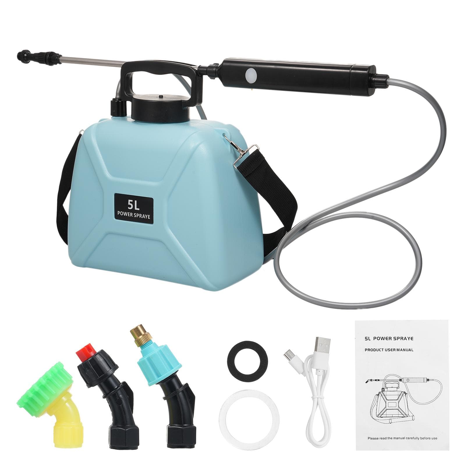 USB Rechargeable Shoulder Type Electric Gardening Sprinkler Handheld Electric Sprayer Agriculture blue