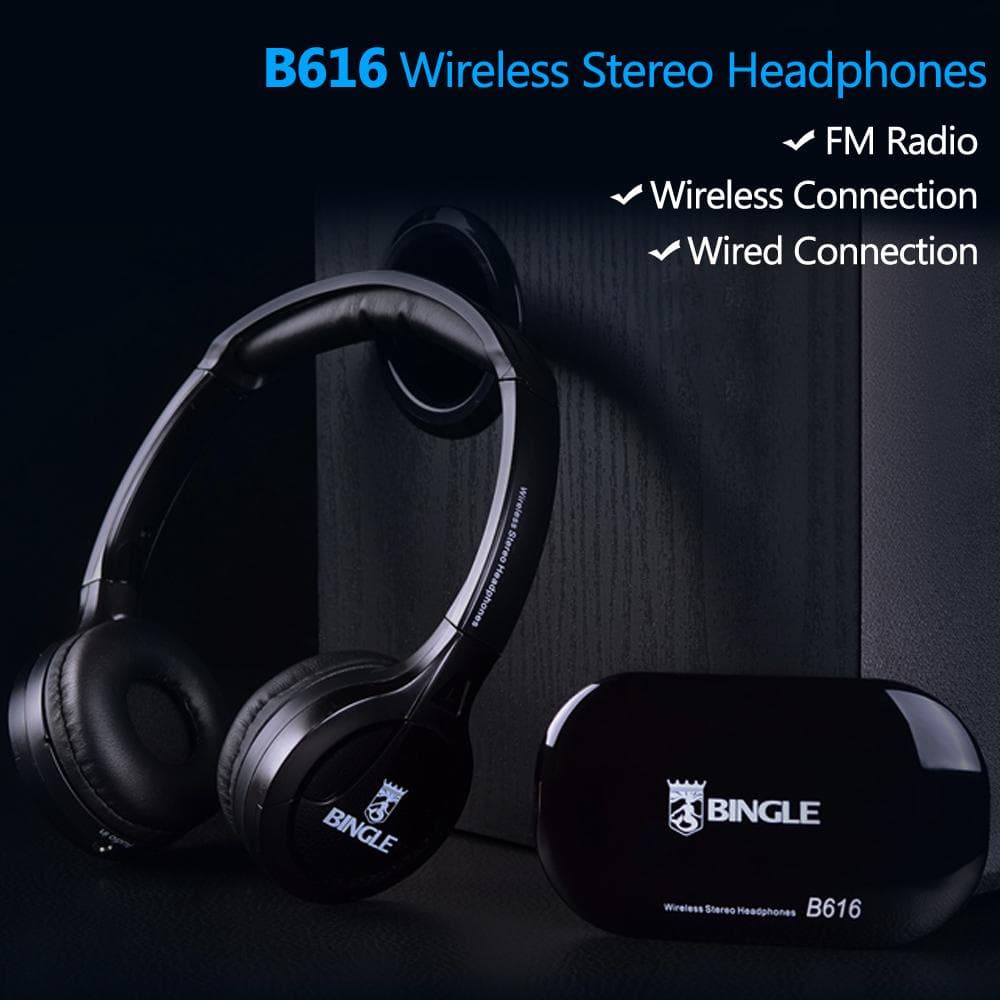 Original Bingle B616 Multifunction stereo Wireless w/Mic FM Transmitter for MP3 PC TV Smart Phones black
