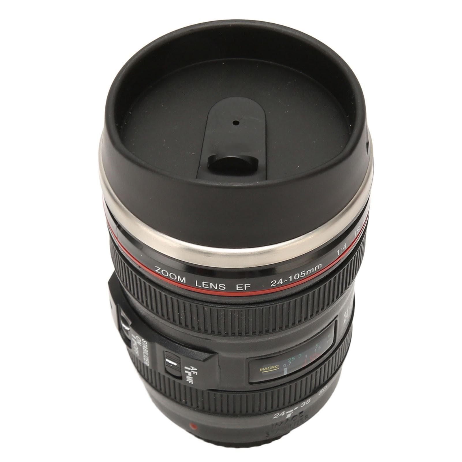 Stainless Steel Camera Lens Coffee Mug Photographer Camera Mug Travel Coffee Cup with Lid for Men L