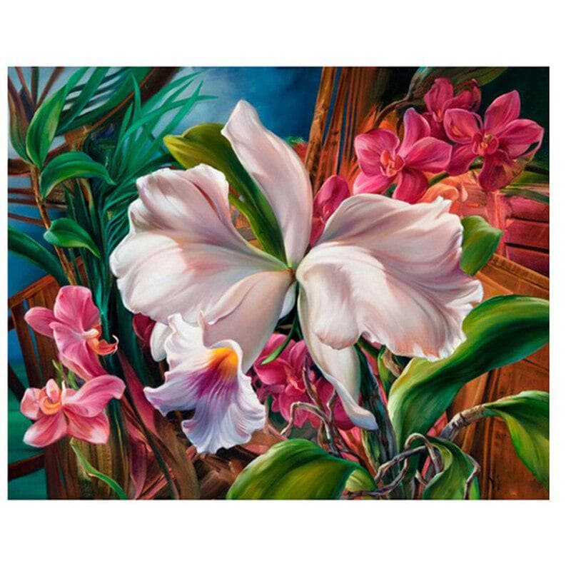 5D Diy Diamond Painting Chrysanthemum Peony Flower Cross Stitch Rhinestone Paintings By Number 20X30CM