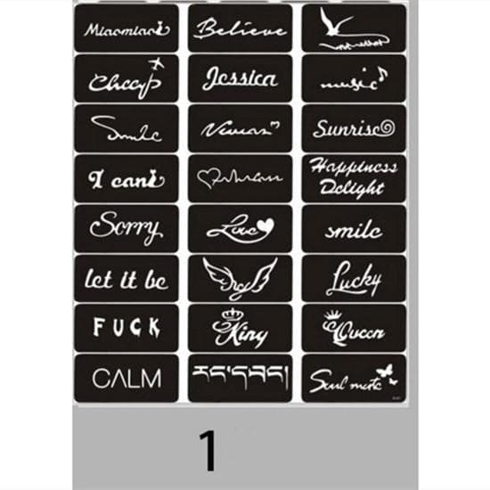 Tattoo Stencils for Temporary Tattoo Stencils for Decoration Drawing Painting Multiplechoice Flower Arrow Letter Tattoo Supplies
