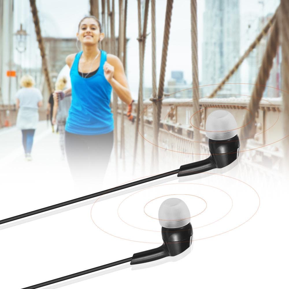 In-ear Headphones Wired Earphones Earbuds 3.5mm Plug for Smartphone PC Laptop Tablet Black