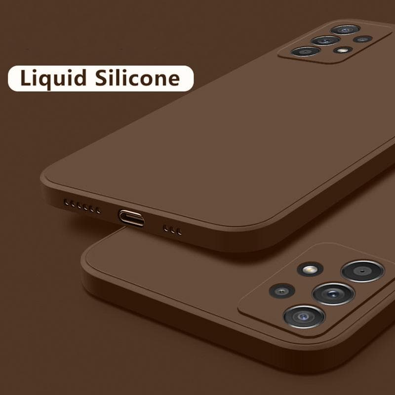 For Samsung A56 A16 A36 A55 A15 A35 A54 5G Case Liquid Silicone Phone Case For Samsung Galaxy S25 Ultra S24 FE S23 S22 S26 S21 A17 A37 A57 Cover Candy Samsung S26 Ultra brown