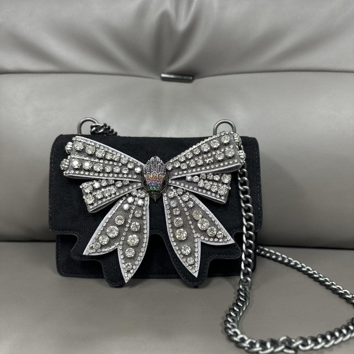 London Diamond Studded Bow Bag Fashion Luxury Women Handbags Chain Shoulder Crossbody Bag Butterfly Girl Party Gifts