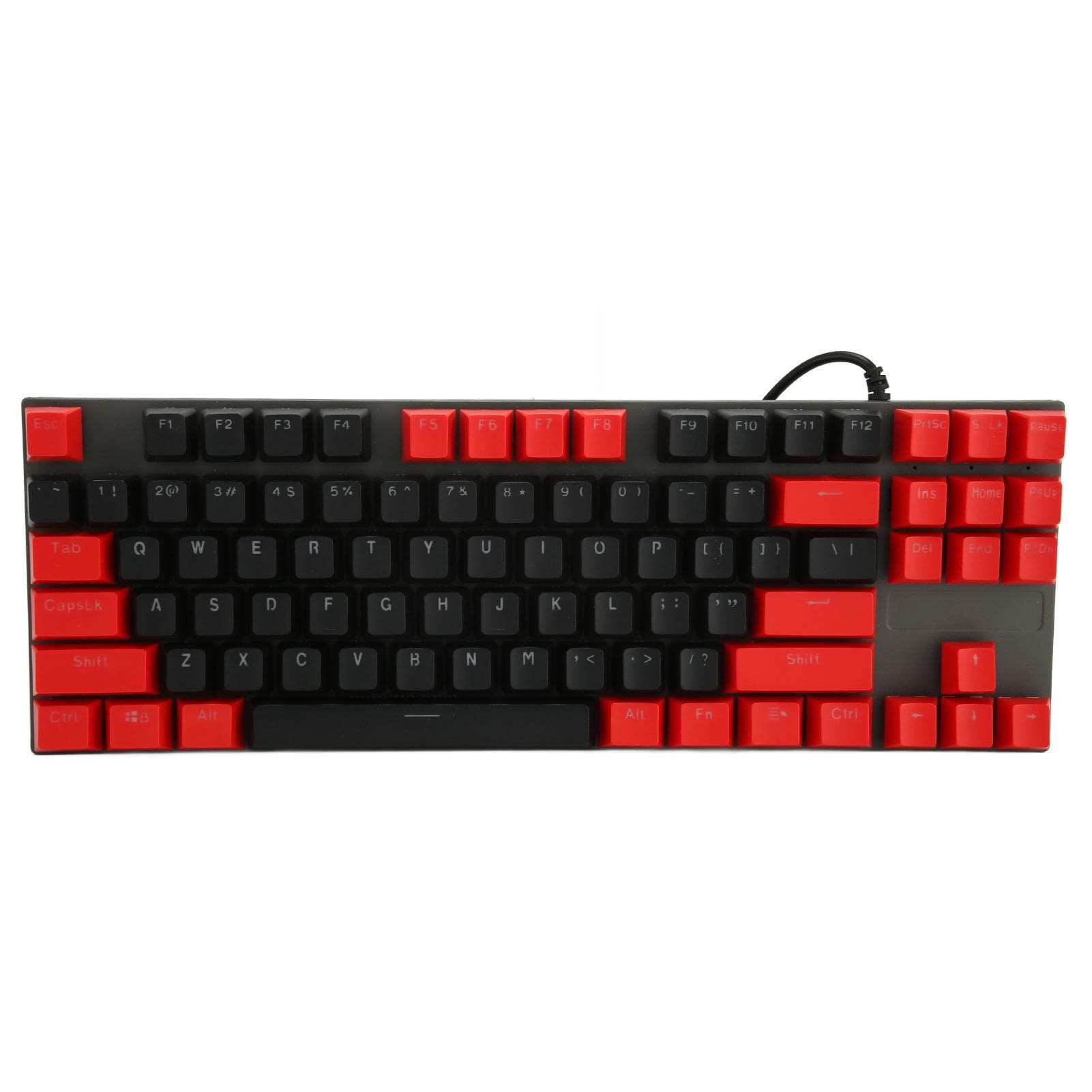 Mechanical Keyboard 87 Keys Blue Switch RGB Backlit Contrast Color Ergonomic Wired Keyboard for red black
