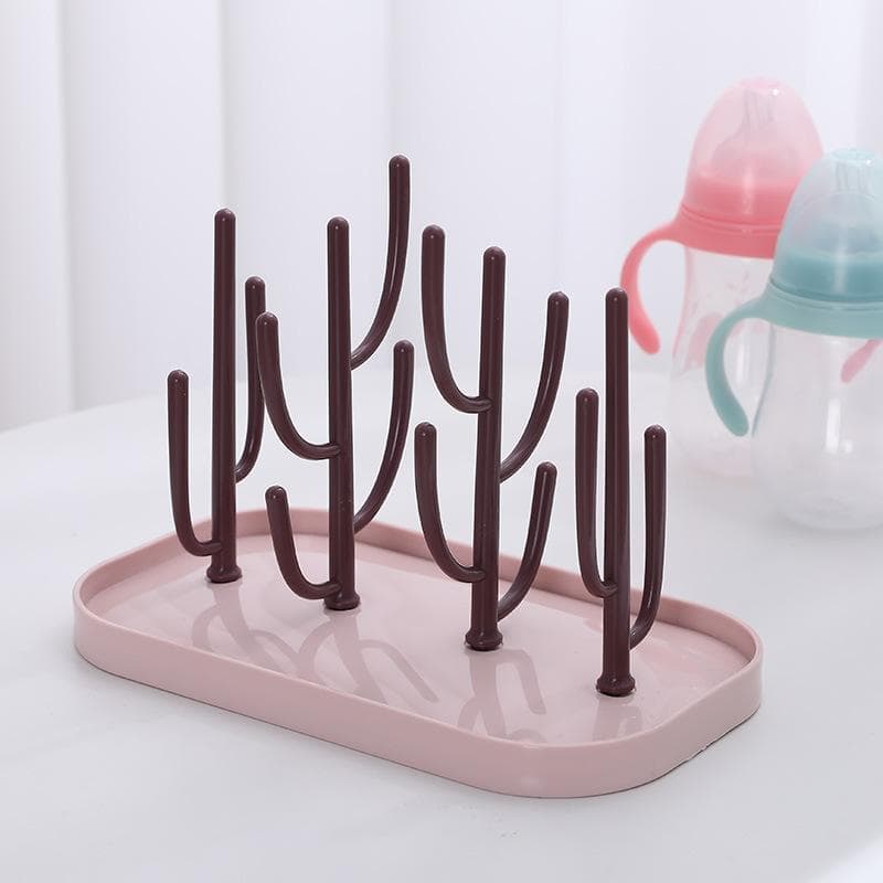 New Bottle Dry Rack Baby Bottle Drain Drying Racks Blue Pink Baby Bottle Cleaning Dryer Drainer Storage Drying Rack pink