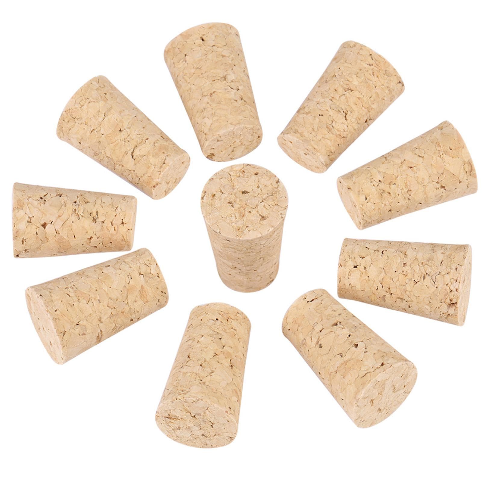 10PCS Natural Cork Tapered Corks Wooden Wine Bottle Stopper (22*17*35mm)