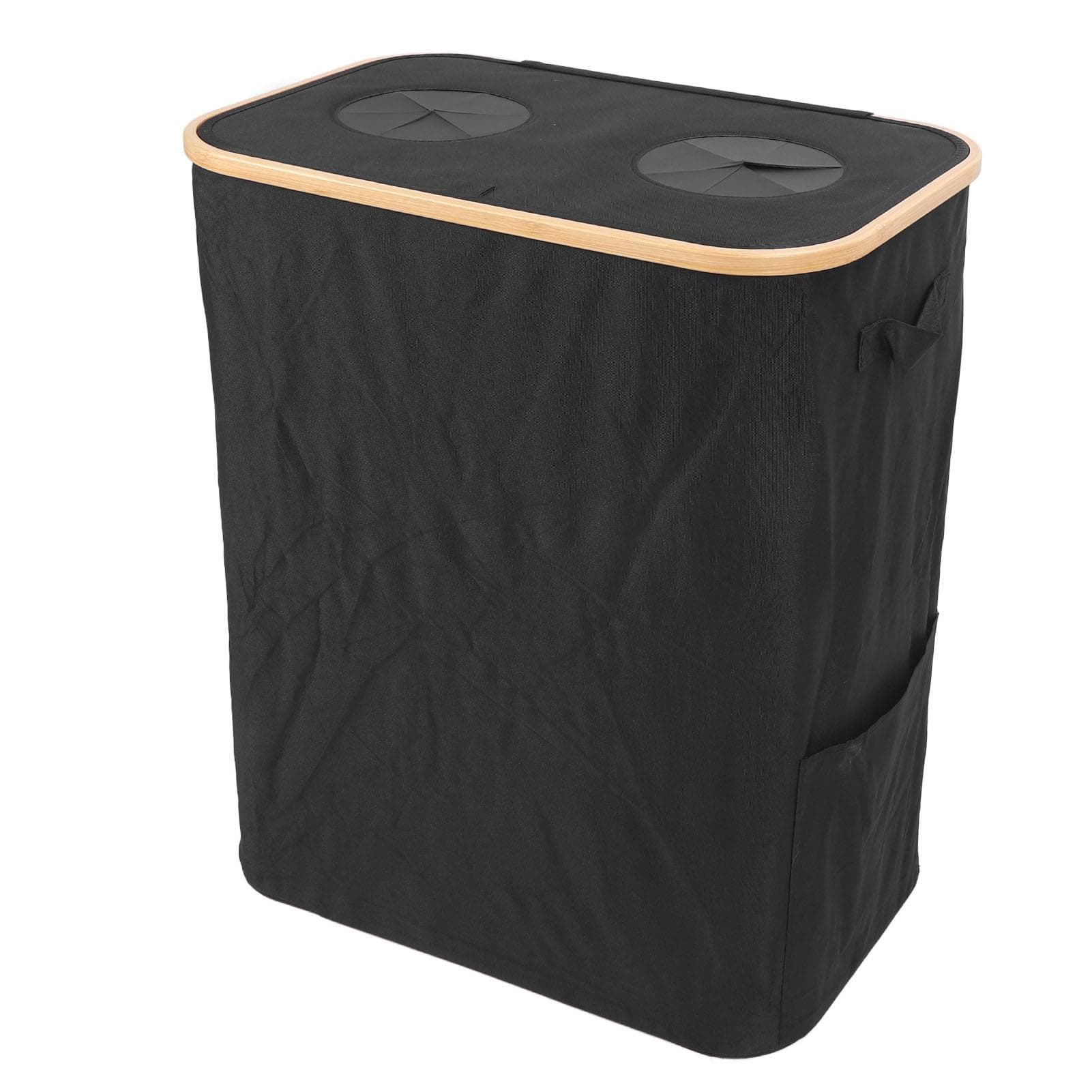 Recycling Bin Storage Reusable Double Inner Bag Foldable Recycling Storage Collection Container black