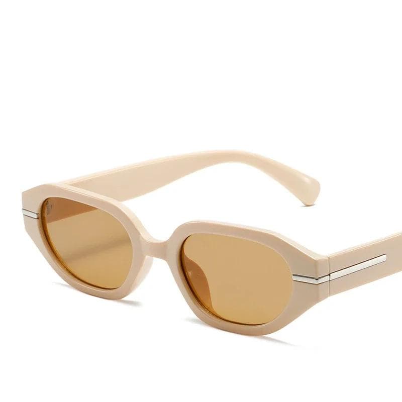 New Texture Small Frame Sunglasses Fashionable Multilateral UV400 Protection Daily Sunshade Glasses for Women Men As Picture
