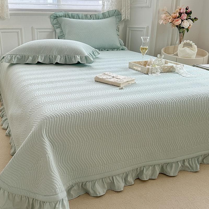 Bedspreads for Bed Quilted Bed Linen Jacquard Bed Cover Home Blanket Ruffles Bedsheet (No Pillowcase) 150x230cm 1pc
