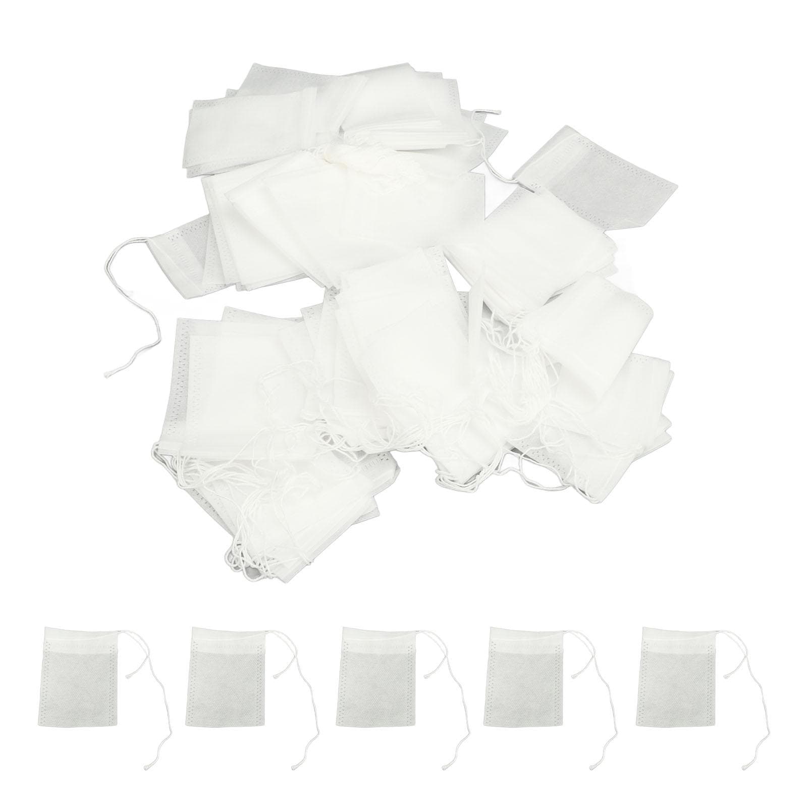 500 PCS Tea Filters Bags with Drawstring Non Woven Fabric Tea Infuser Bag for Loose Leaf Tea