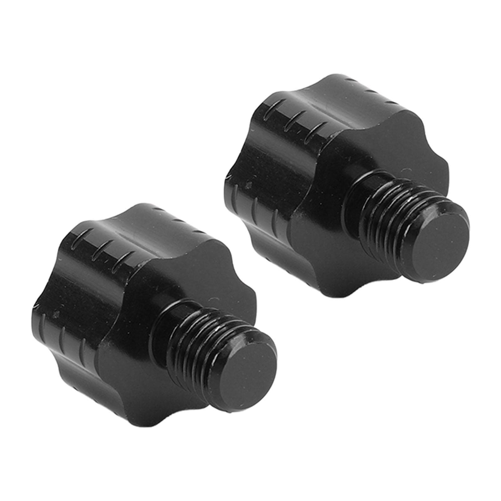 2Pcs Motorcycle Rearview Mirror Adapter Bolts Aluminum Alloy Anti Slip Mirror Mount Adapter Screw black