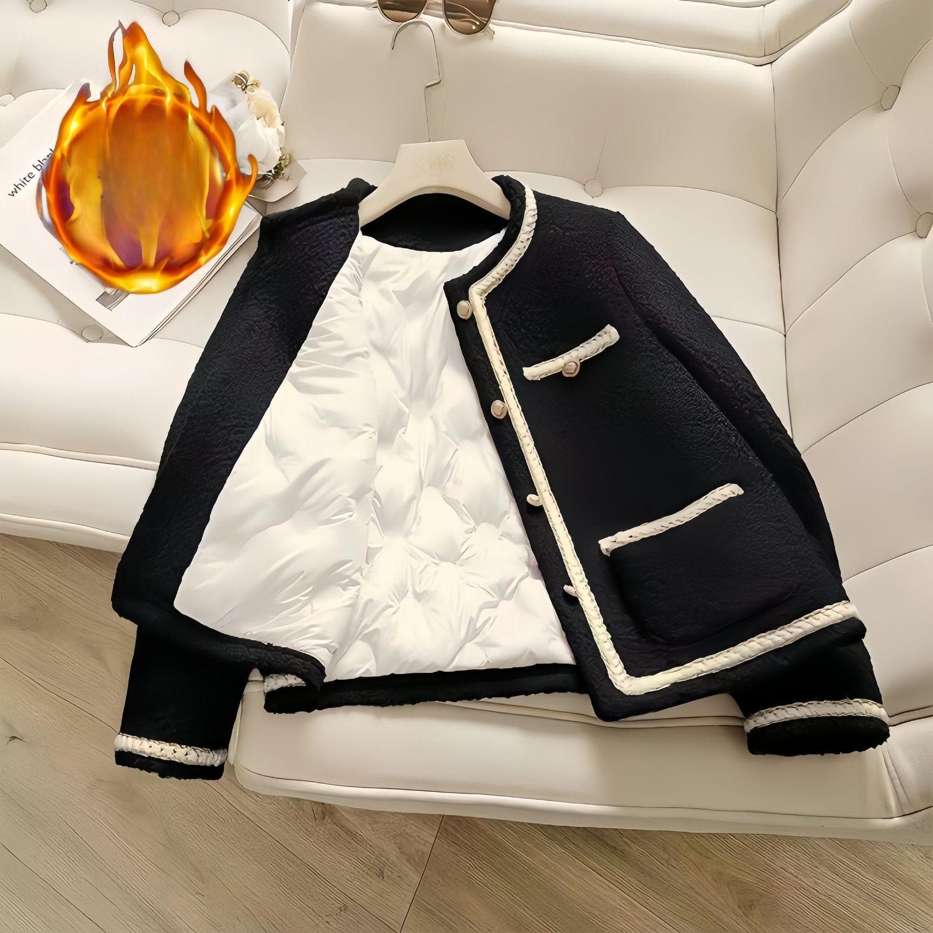 Thickened Down Jacket, Small Fragrance Style Short Jacket for Women's New Winter Versatile Red French Socialite Top 2XL