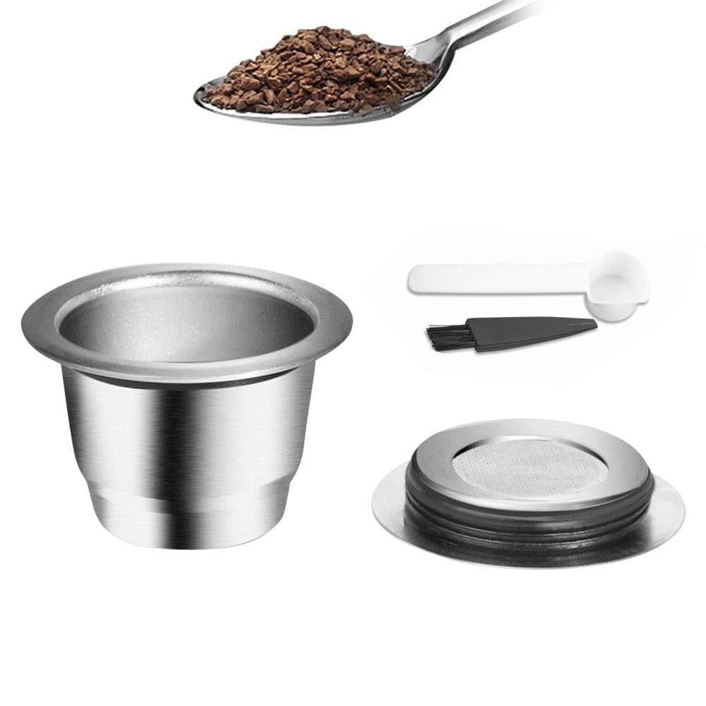 Coffee Capsules Stainless Steel Coffee Maker Pod Filters Cup 0.13oz Capacity for Nespresso U CitiZ silver
