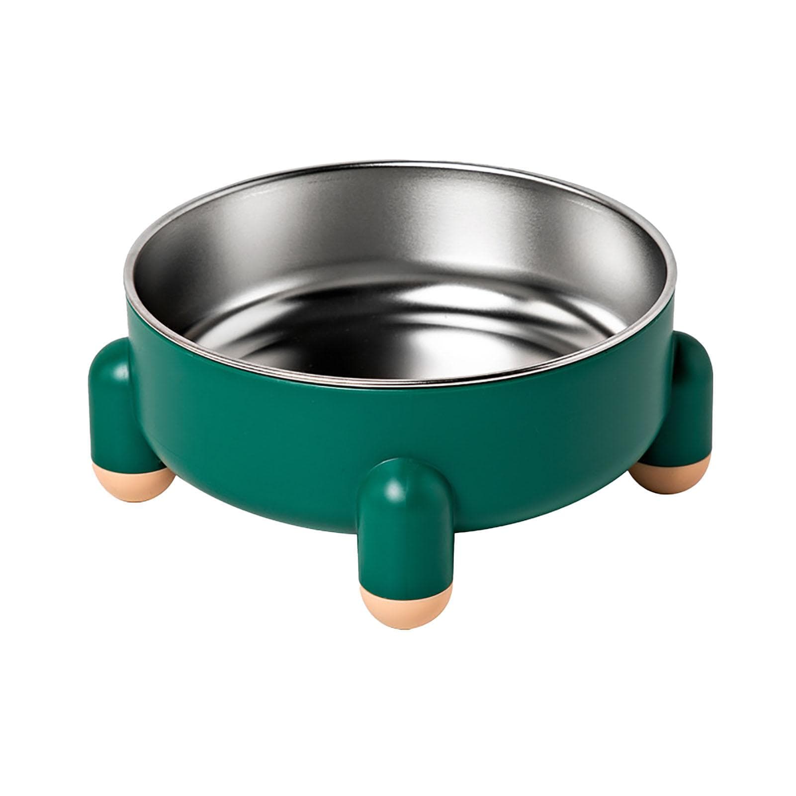 Pet Bowl Prevent Slip Detachable 4 Legged Base Large Capacity Stainless Steel Cat Dog Food Bowl for green