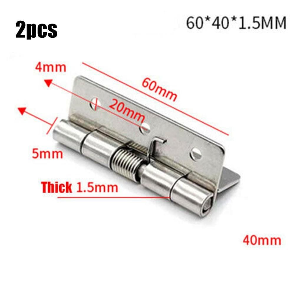 2pcs Self Closing Stainless Steel Spring Door Hinge Hardware 1/1.5/2/2.5/3/4Inch 2.5 Inch