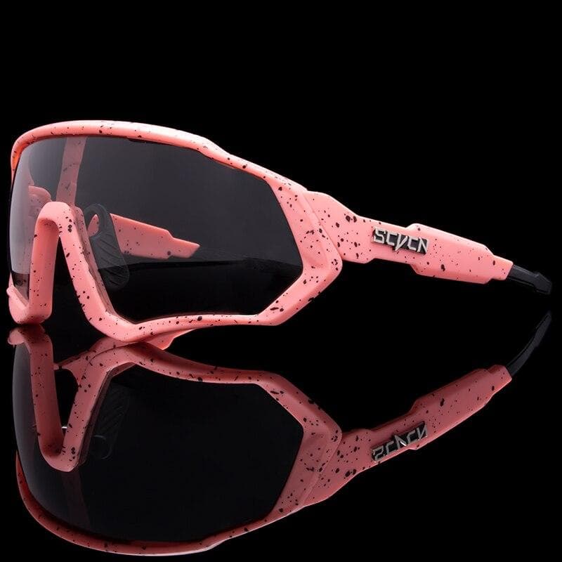 Sport Cycling Glasses Bicycle Eyewear Mountain Bike Cycling Goggles Polarized Sunglasses pink