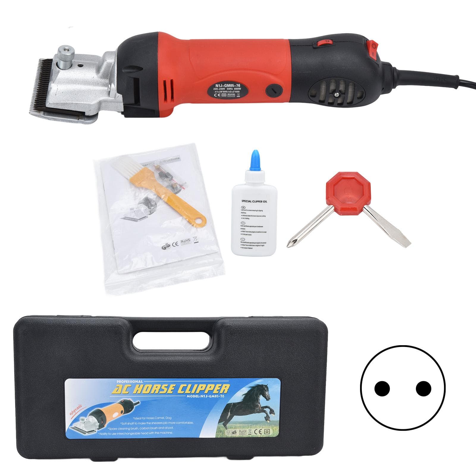 690W Animal Clipper Electrical Horsehair Shears Multi Speed Adjustment Animal Scissors with Sharp