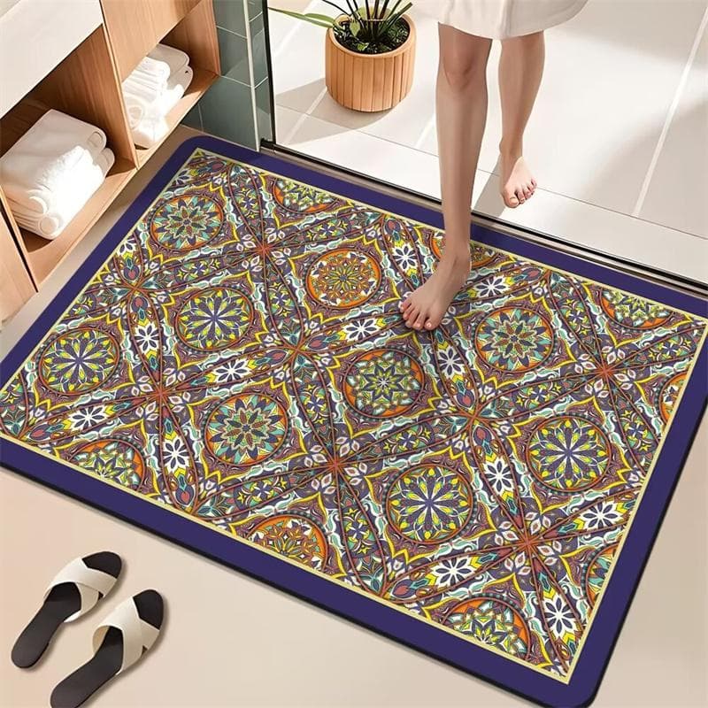 Super Absorbent Bath Floor Mat Anti Slip Bathroom Carpet Toilet Carpet Door Foot Mats Bath Non-slip Rubber Shower Rug Pad 40×60cm