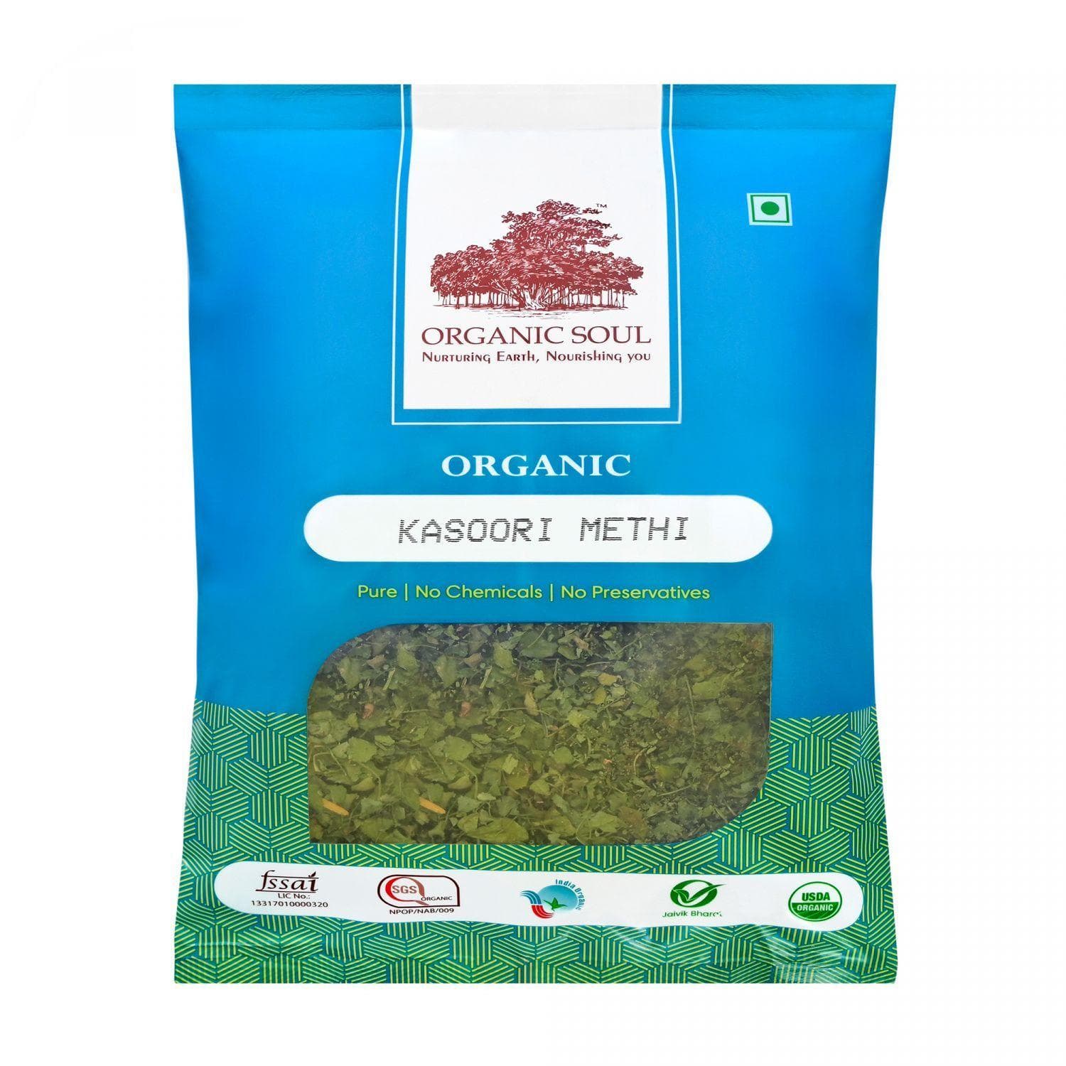 Organic Fenugreek Leaves (100 g), Organic Kasoori Methi, Organic Soul