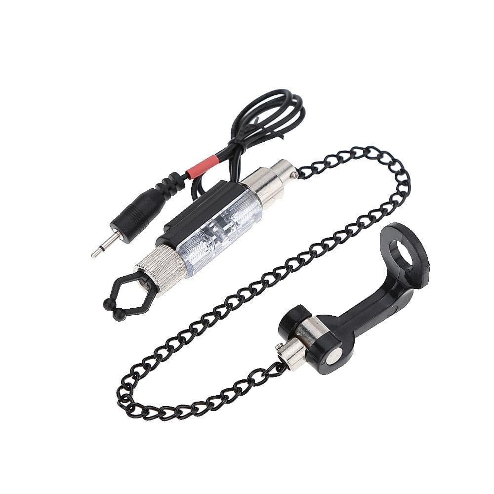 Iron Fishing Bite Alarm Chain Hanger Swinger LED Illuminated Indicator red