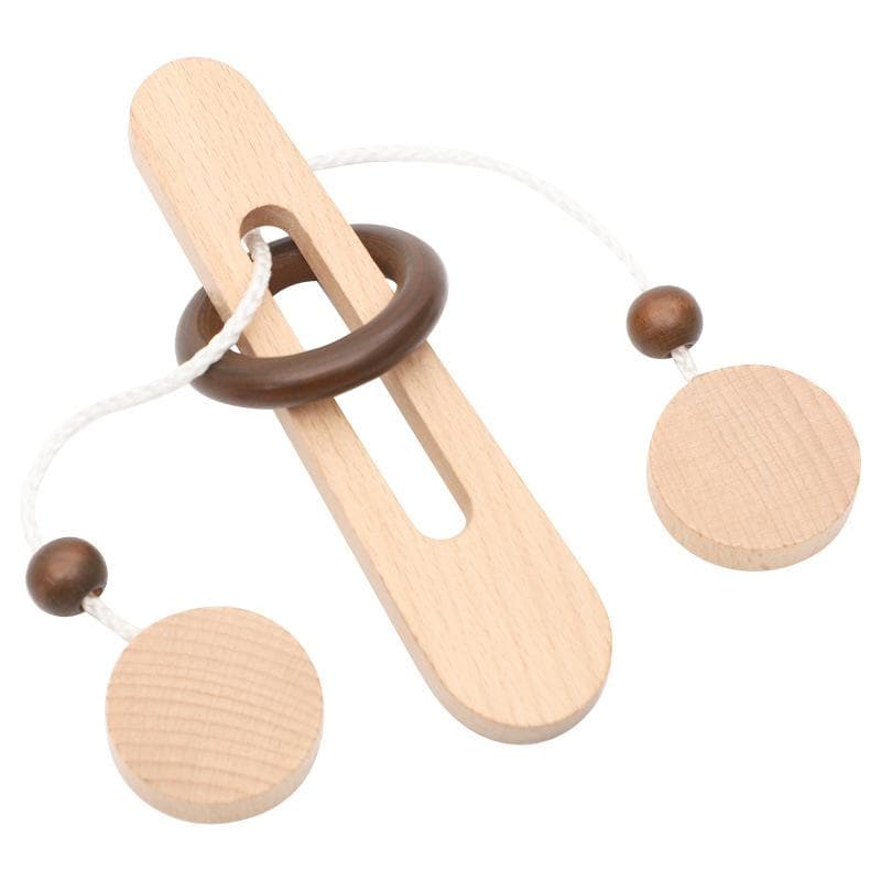 Wooden Ring Unlocking Game,Magic Ring Escape Classic Puzzle Toy, Kongming Lock Luban Lock Intelligence Toy