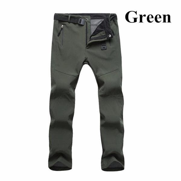 Cozyoutfit Men's Trekking Autumn/Winter Winter Fleece Climbing Long Pants Warm Trousers Plus Size S-4XL S army green