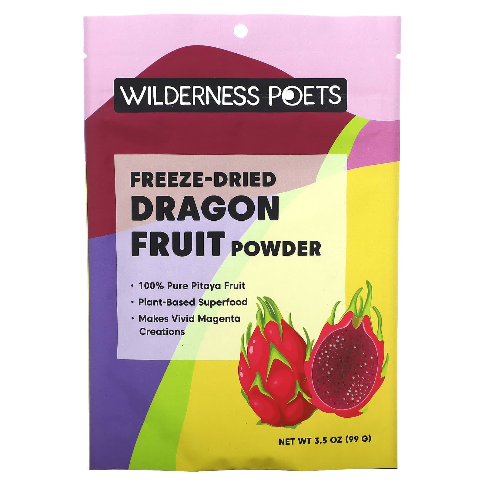 Wilderness Poets, Freeze Dried Dragon Fruit Powder, Pink Pitaya, 3.5 oz (99 g)