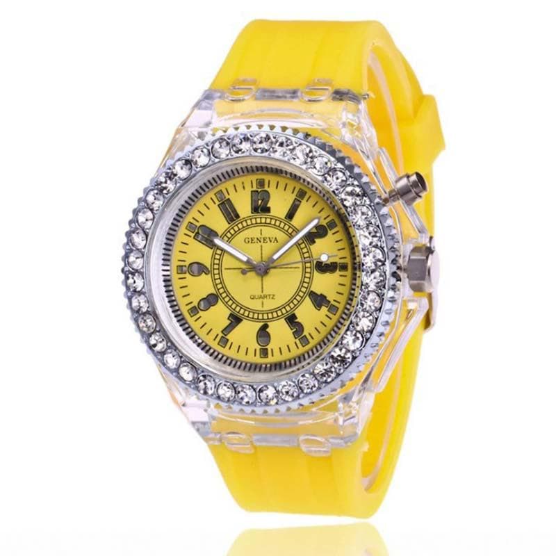 Watch Crystal watch Sport watch Women watch Waterproof watch Quartz watch Wrist watch Fashion watch Accessories yellow