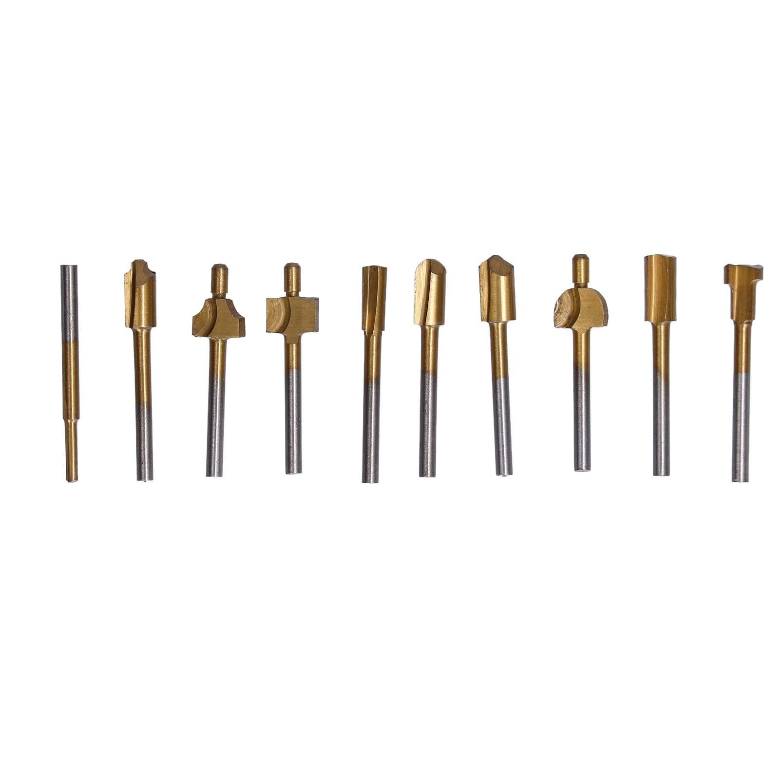 10pcs Carpentry Router Bits Carbide Rotary Burr Set for DIY Woodworking Carving Engraving Drilling