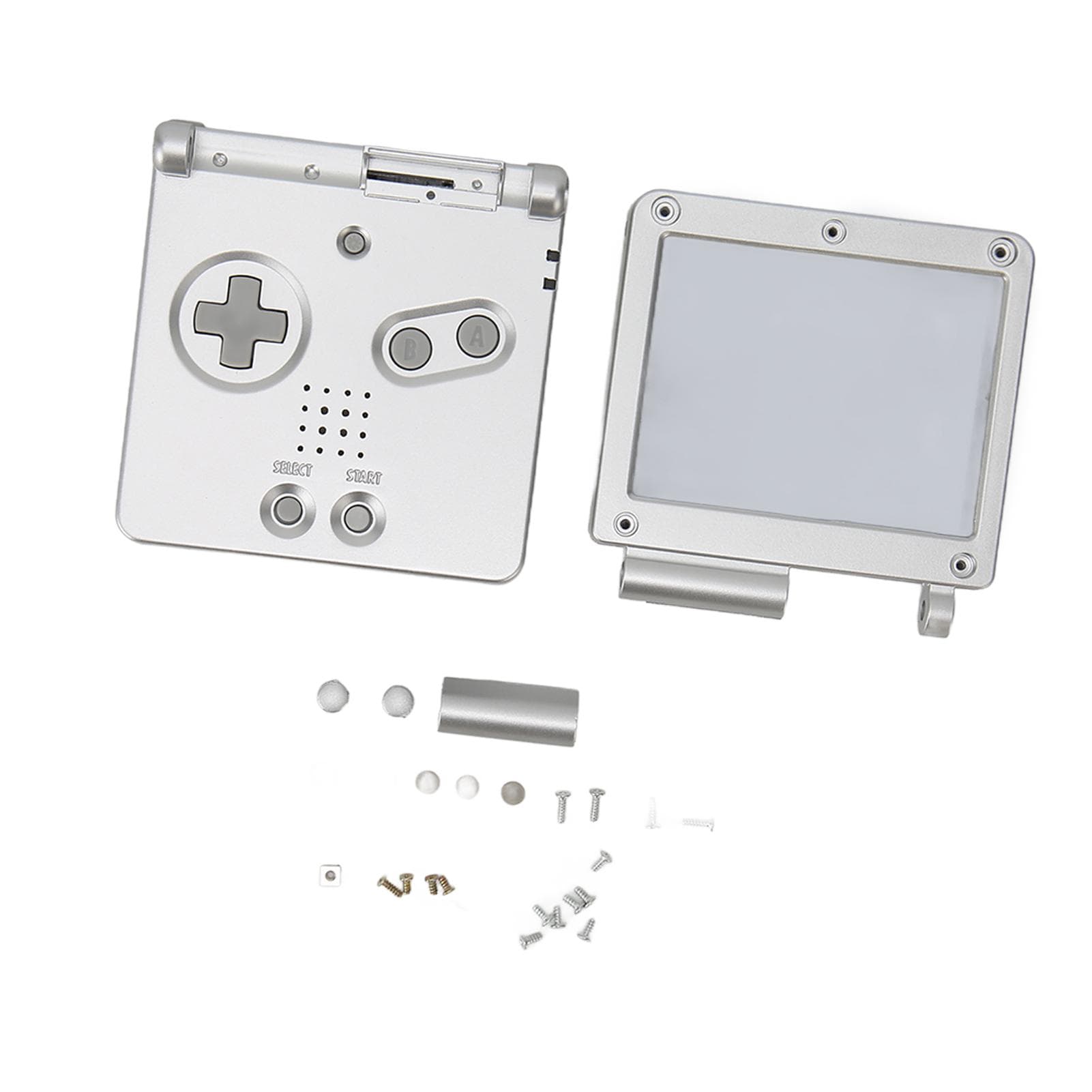 Game Console Shell for GBA SP Replacement Full Parts Housing Shell Case with Buttons for Gameboy silver