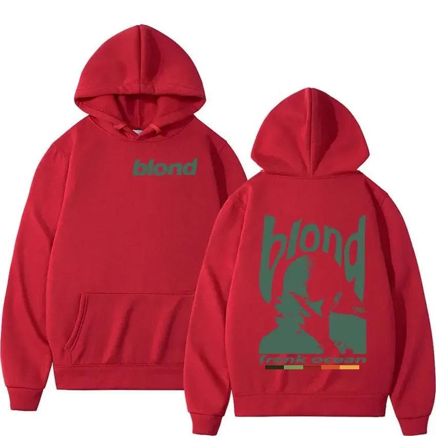 Rapper Frank Ocean Graphic Hoodie Hip Hop Blond Pullover Clothing Sweatshirt Unisex Blonde Fashion Fleece Oversized Hooded L red