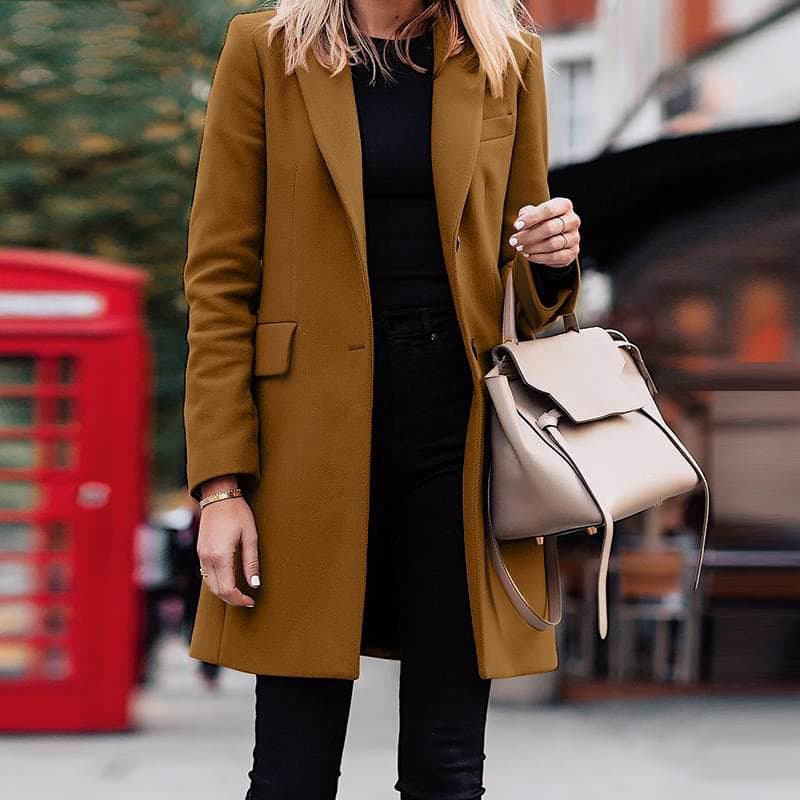 Spring and Autumn Medium and Long Large Size Woolen Women's Coat Woolen Coat XL