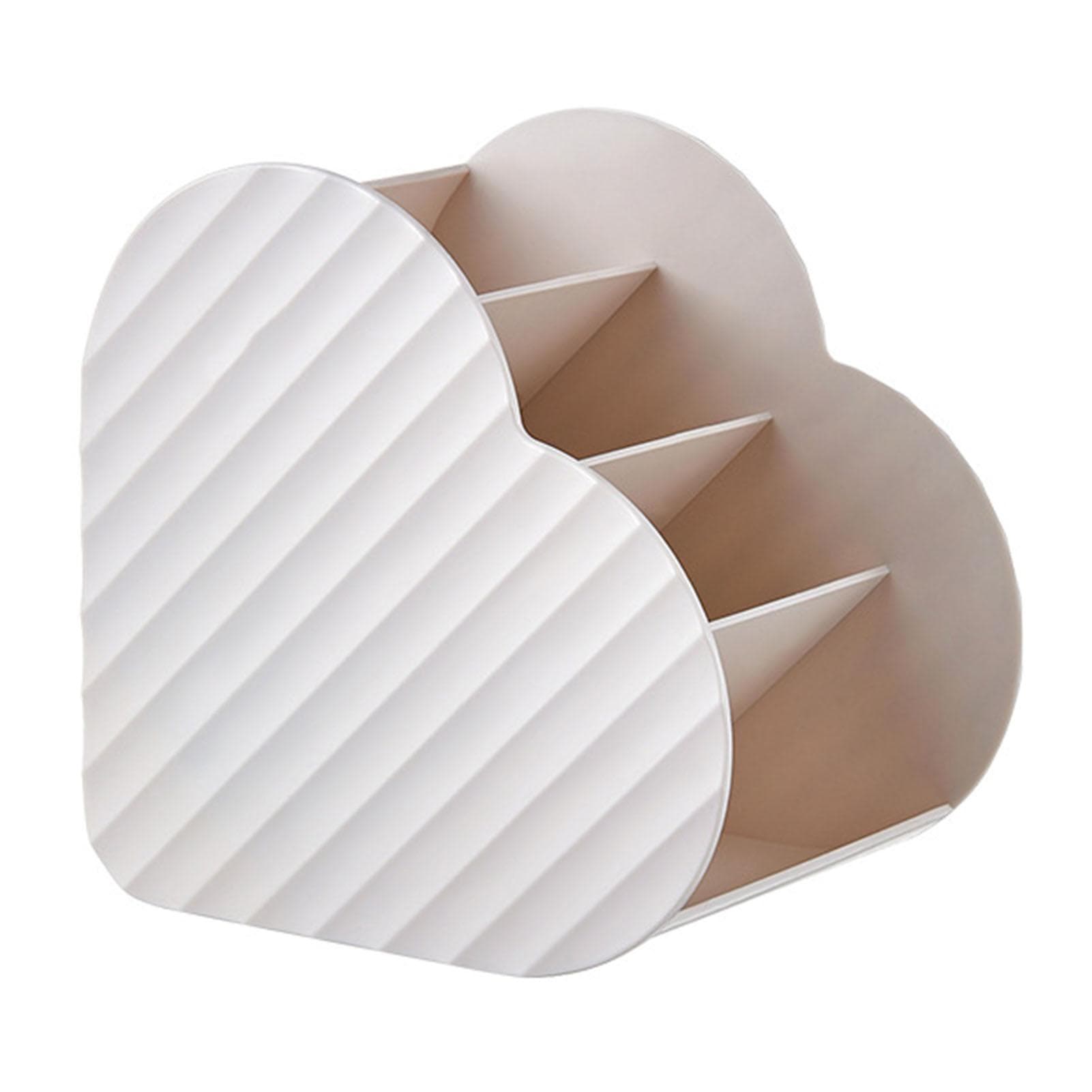 Heart Shaped Makeup Organizer 4 Slot Love Shape Makeup Brush Holder Organizer for Vanity Bathroom