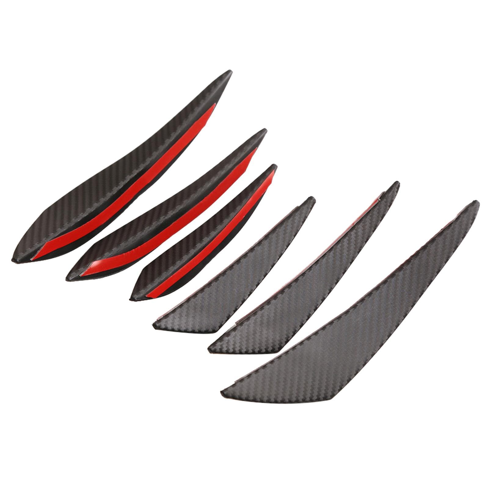 Universal Car Body Kits Front Bumper Fin Splitter Spoiler Canard Valence Paste Type for Repair carbon fiber black