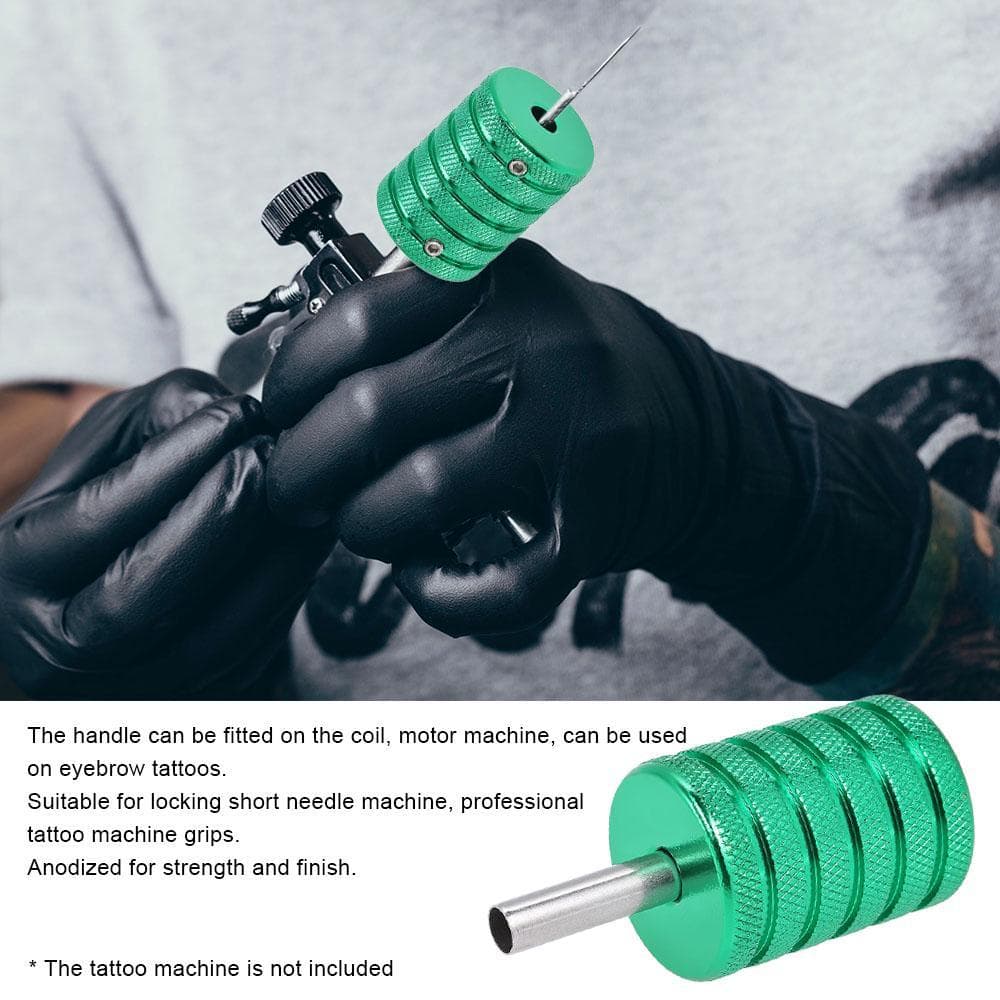 35mm Aluminum Tattoo Machine Handle Grip Tube Adjustable For Cartridge Tattoo Needle Rotary & Coil Ta green
