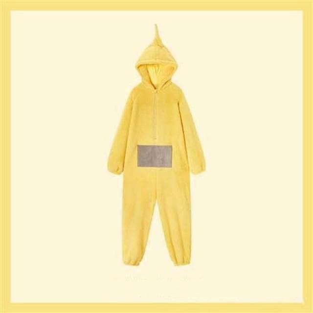 Cute Cartoon Baby One-piece Couple Pajamas Sets for Woman Fluffy Winter Models Thickened Coral Velvet Homewear Long Robe Green XL yellow