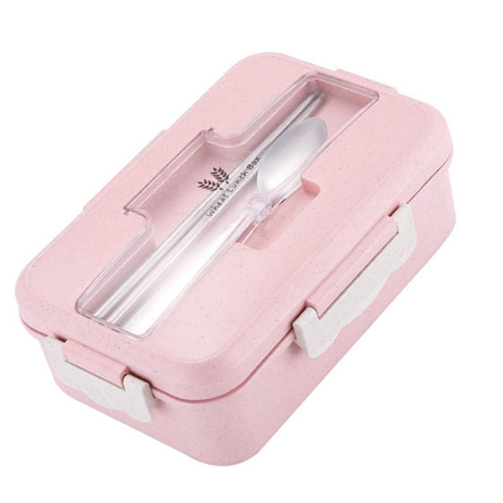 Lunch Box Safe Convenient Large Capacity Lattice Design Portable Thermal Insulation Meal Box 1000ml pink