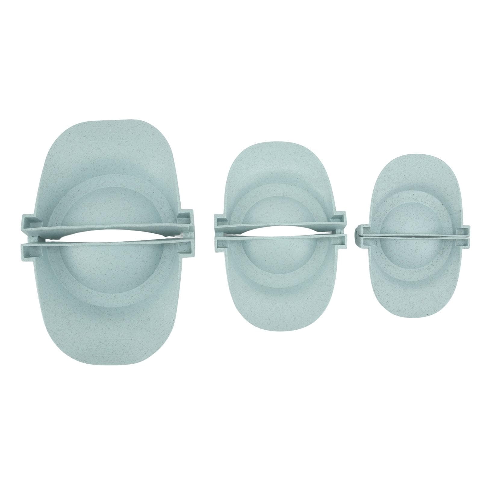 3 Pcs Dumpling Maker Mould Wheat Straw Empanadas Press Mold Different Sizes for Cooking Kitchen blue