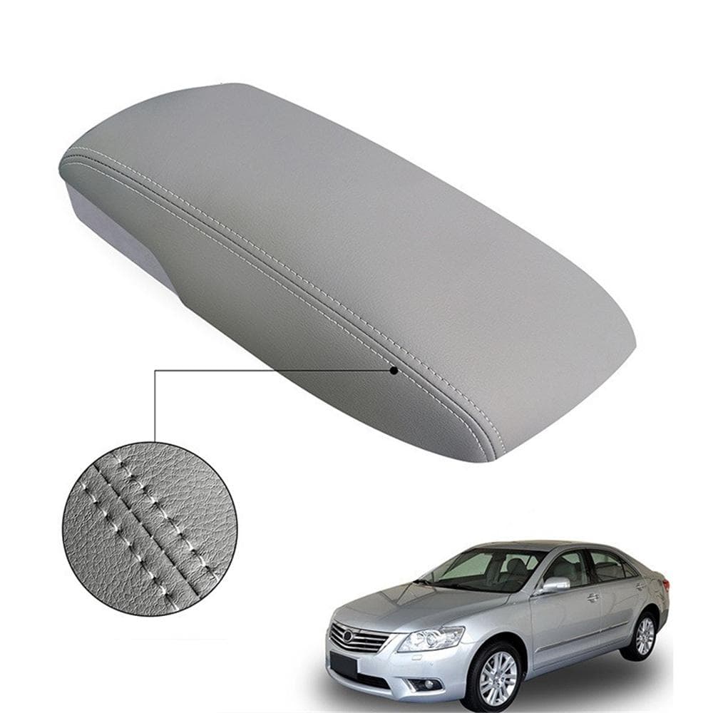 Center Console Lid Armrest Leather Cover Trim Gray Fits For Toyota Camry 2007-11