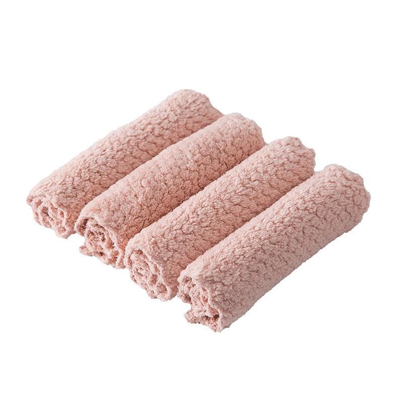 Soft Microfiber Kitchen Towels Super Absorbent Dish Cloth Anti-grease Wipping Rags Non Stick Oil Household Cleaning Towel 2Pcs apricot