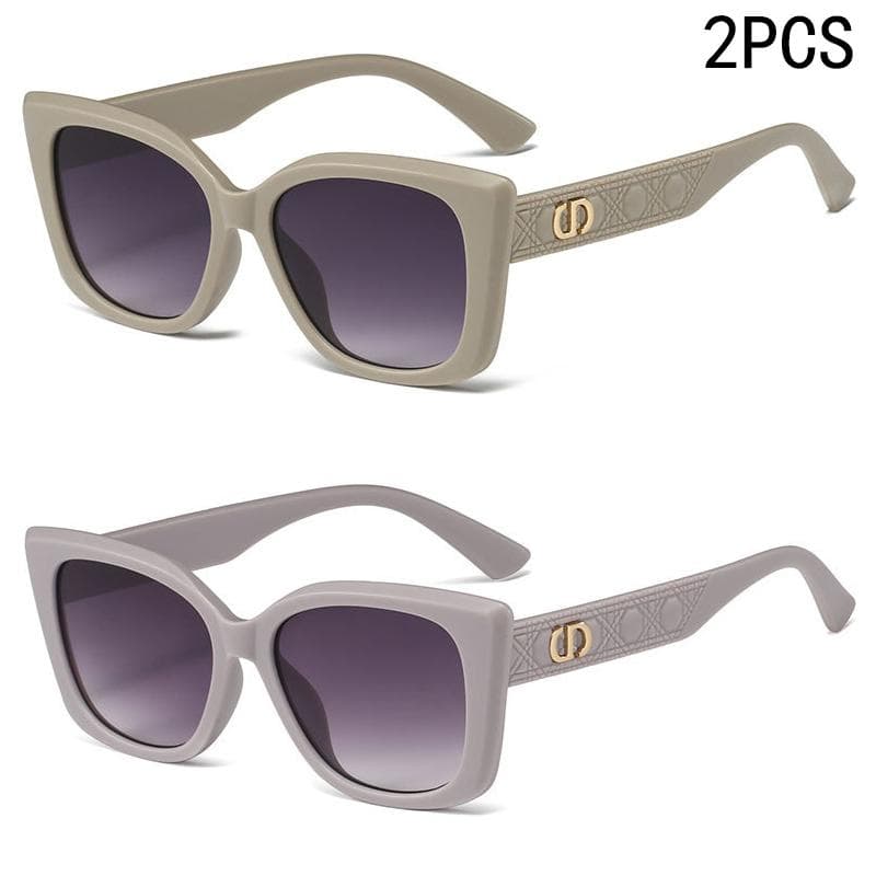 1/2/6PCS New Women Sunglasses High-end Square Driving Anti-UV Internet Celebrity Hottest 3204
