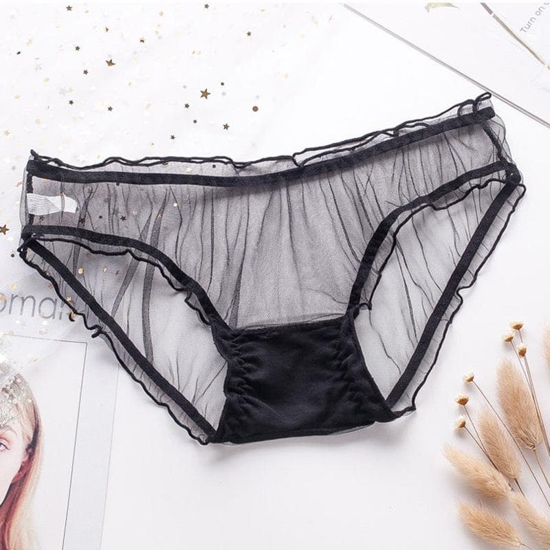 Women's Panties Transparent Ultra-thin Underwear For Women seamless Briefs Sexy Lingerie female K54 one size black