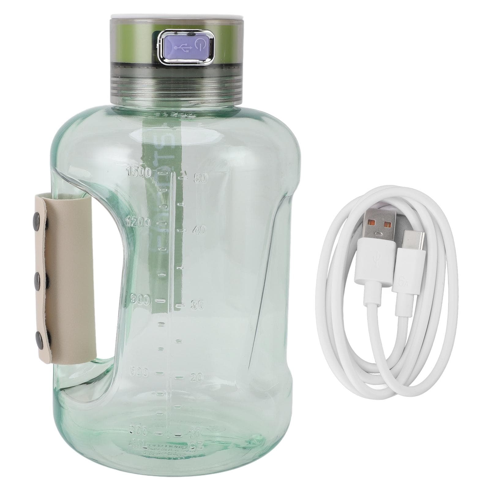 Hydrogen Water Bottle 1.5L SPE PEM Technology 1300ppb to 1800ppb Portable Hydrogen Rich Water L light green