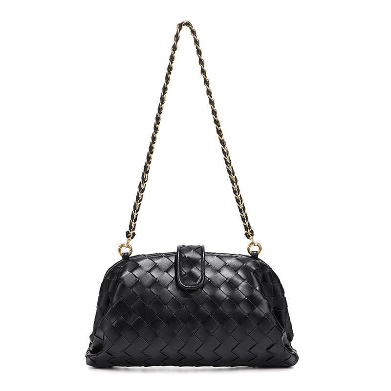 Woven Bag, Clutch Bag, Personalized Cloud Bag, Fashionable Single-shoulder Crossbody Women's Bag, Chain Clip Shell Bag