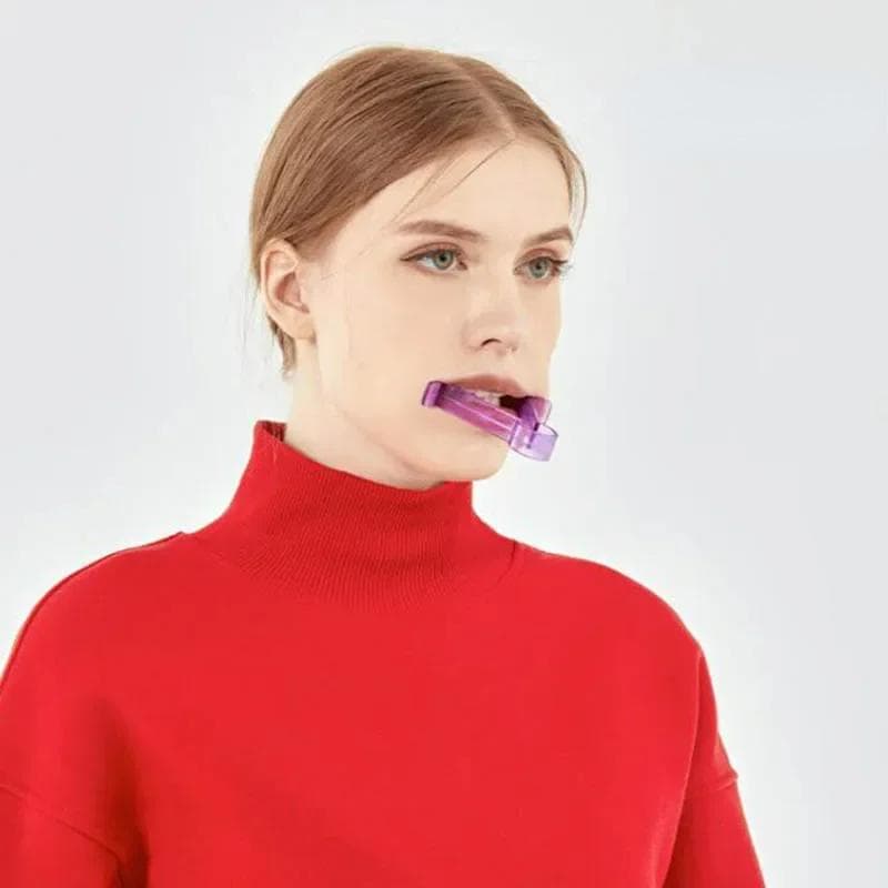 V Shape Face Neck Exerciser Face Lift Skin Firming Double Chin Exerciser Instrument Jaw Exerciser Portable Face Trainer purple