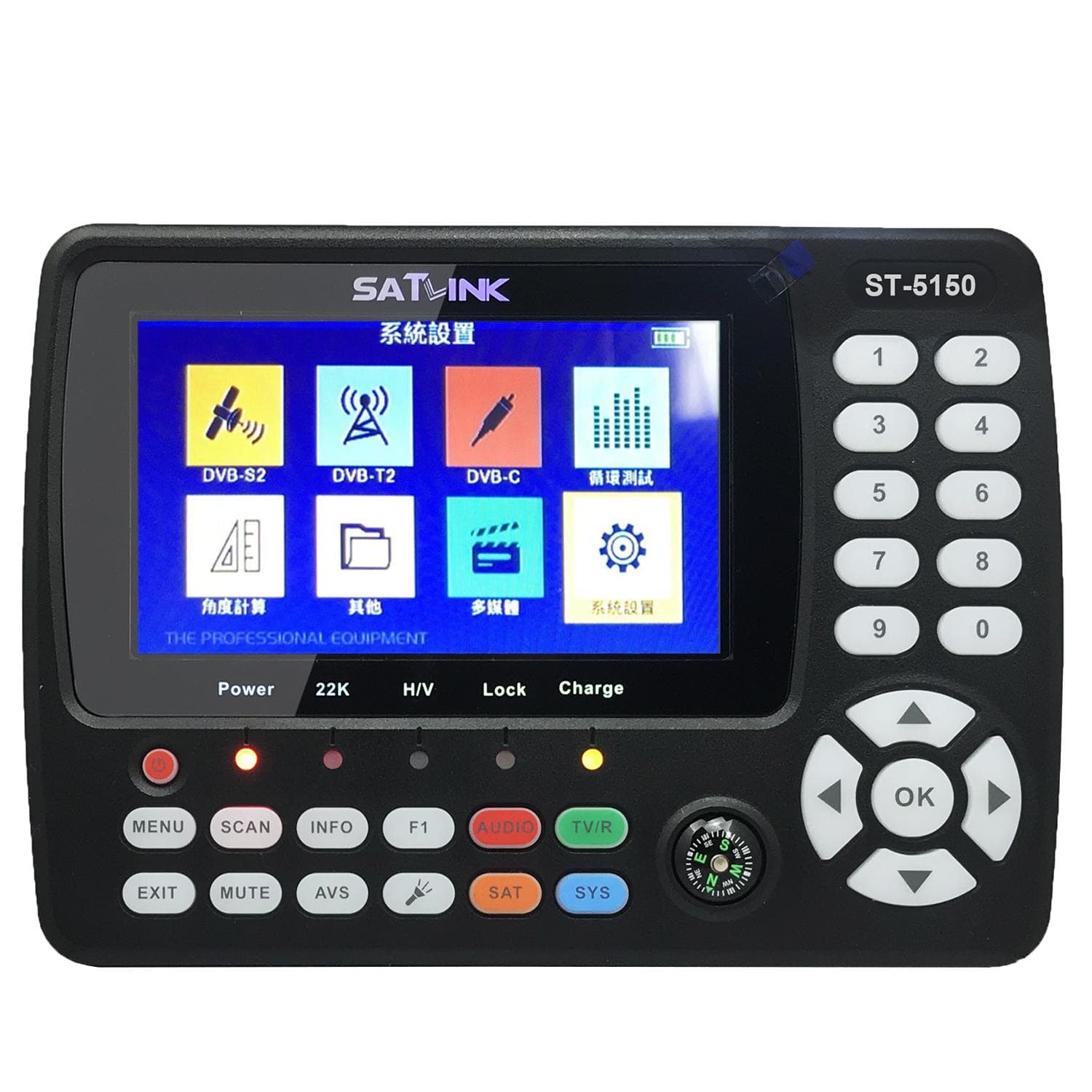 ST-5150 DVB-S2/T2/C COMBO HD Satellite TV Signal Finder Digital Handheld Signal Meter Satellite TW version black