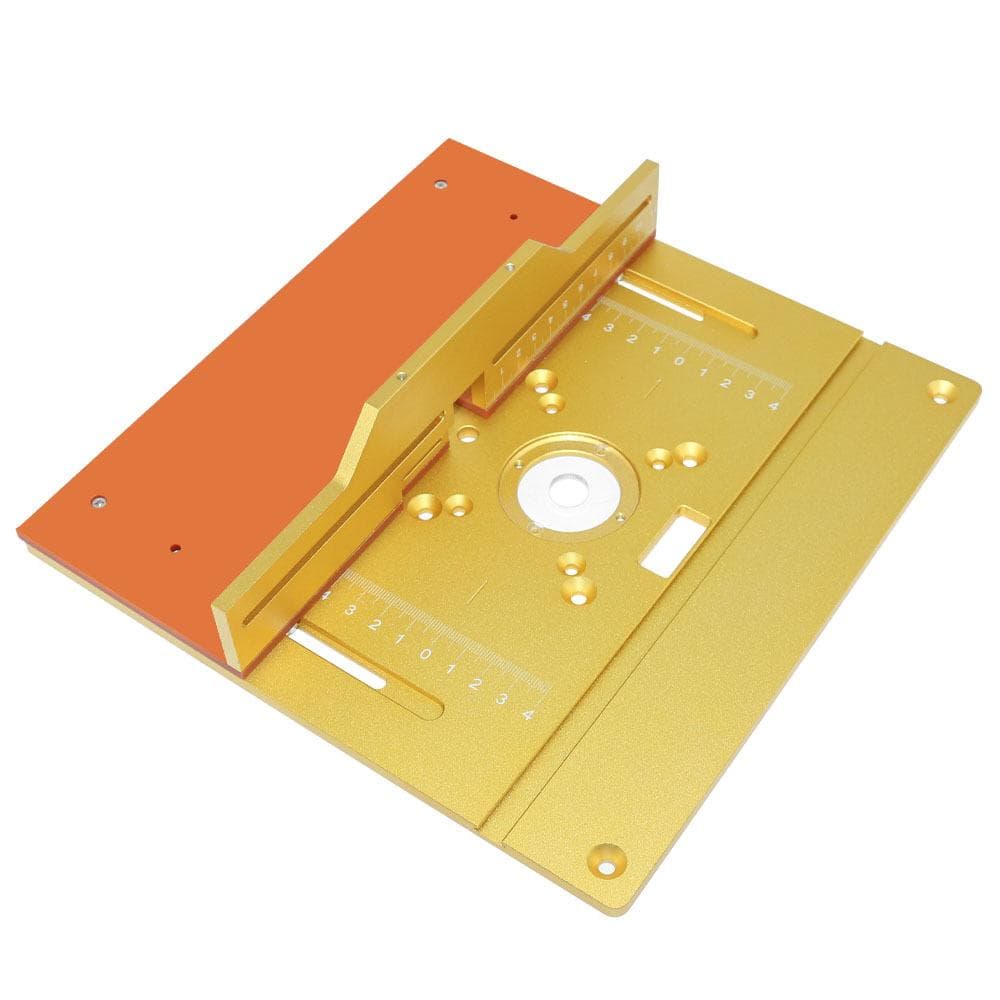 Set of 3 Router Table Insert Plate Aluminum Alloy Wood Milling Flip Board Trimming Machine Set of 2 gold