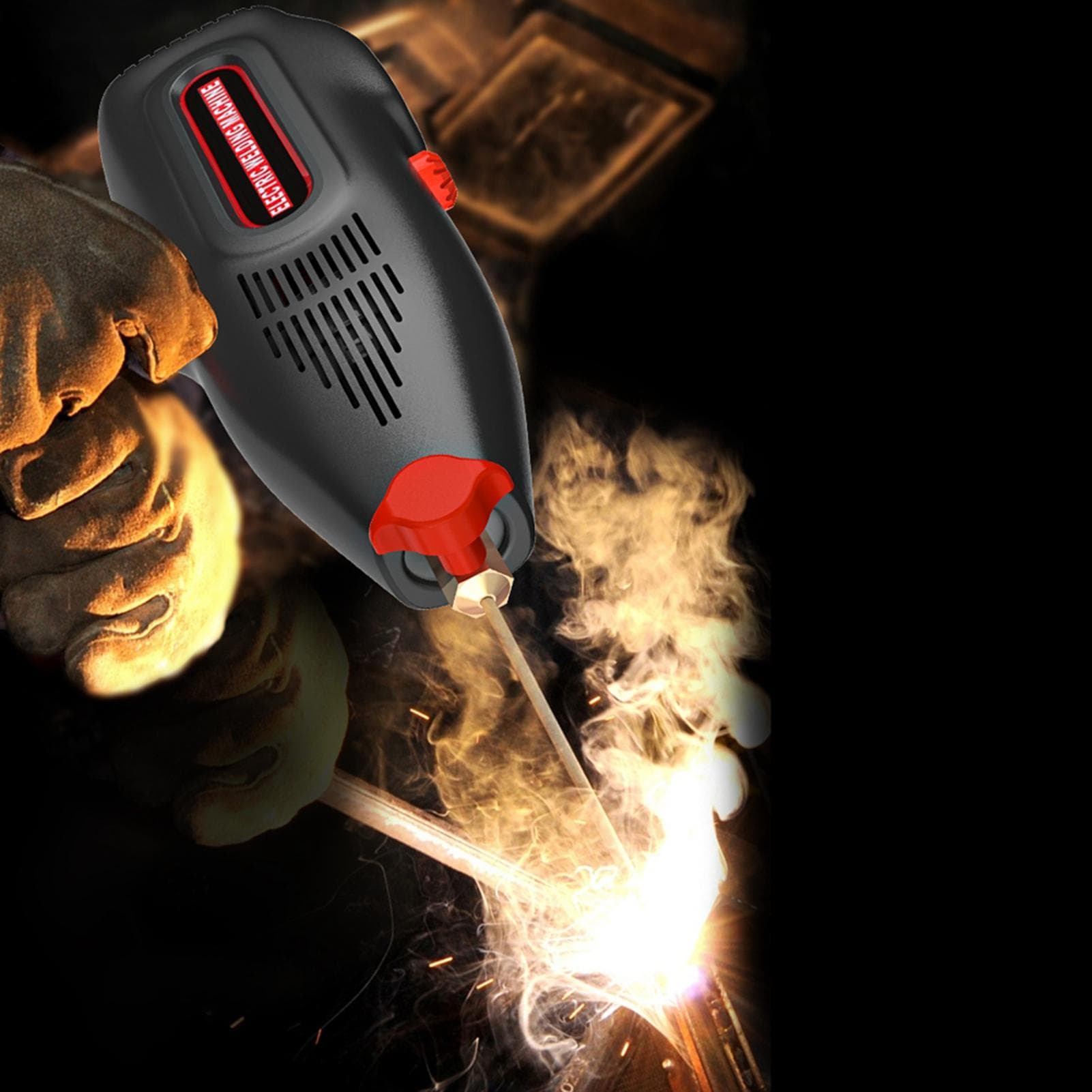 Electric Welding Machine Handheld Portable High Efficiency Current Adjustment Welding Machine with US Plug black