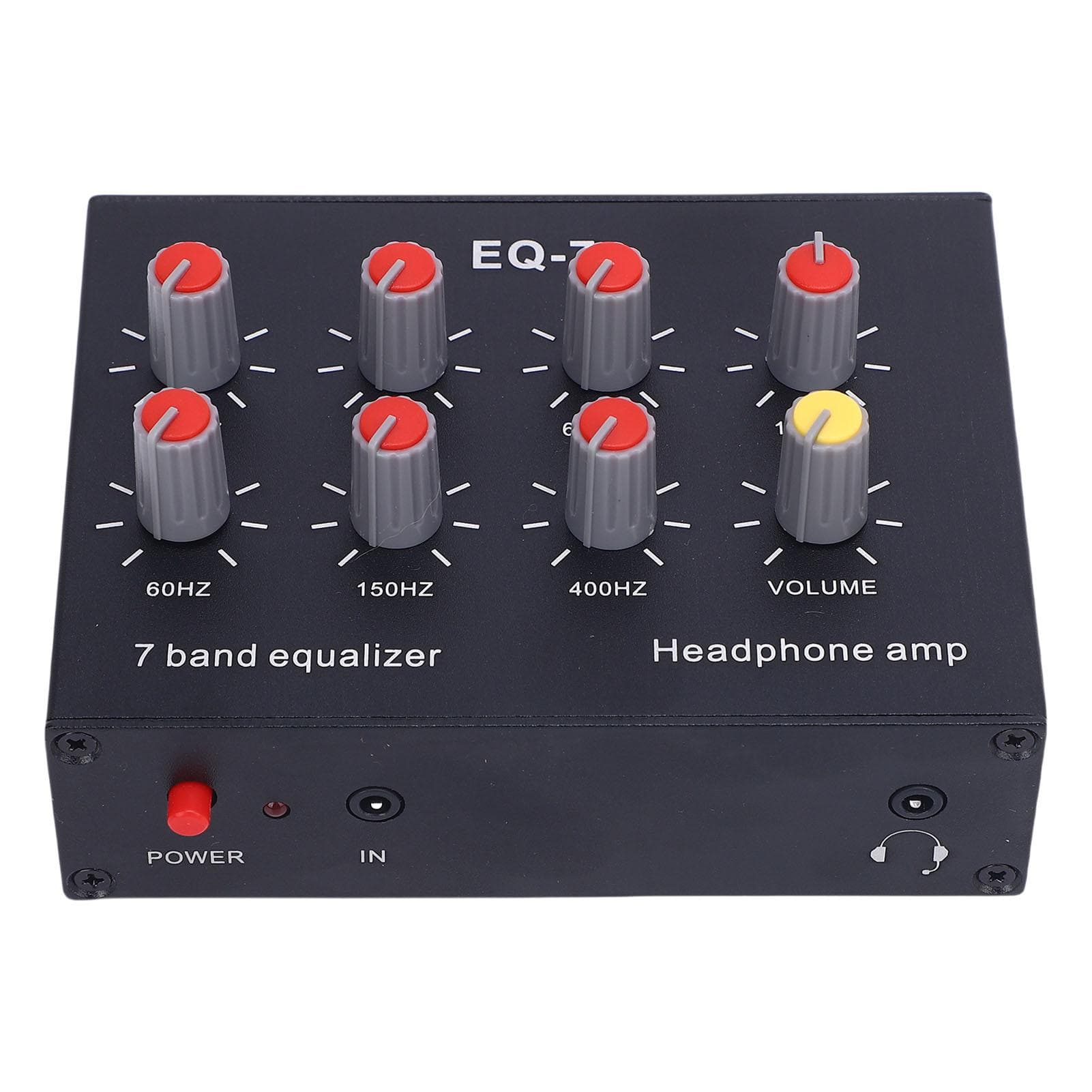 7 Band EQ Equalizer 2 Channel Digital Sound Equalizer 12dB Hi Low Adjustment with 3.5mm Plug DC
